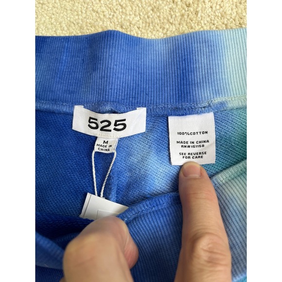 525 Women's Blue‎ Green Tie Dye Cotton Sweat Shorts Size M - Picture 3 of 7